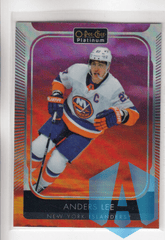 2021-22 OPC Platinum #70 Anders Lee Sunset New York Islanders